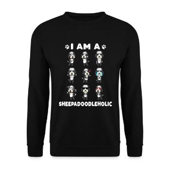 Sheepadoodle Dog - Unisex Sweatshirt - black - Front - Alina (178cm) & Michal (187cm)