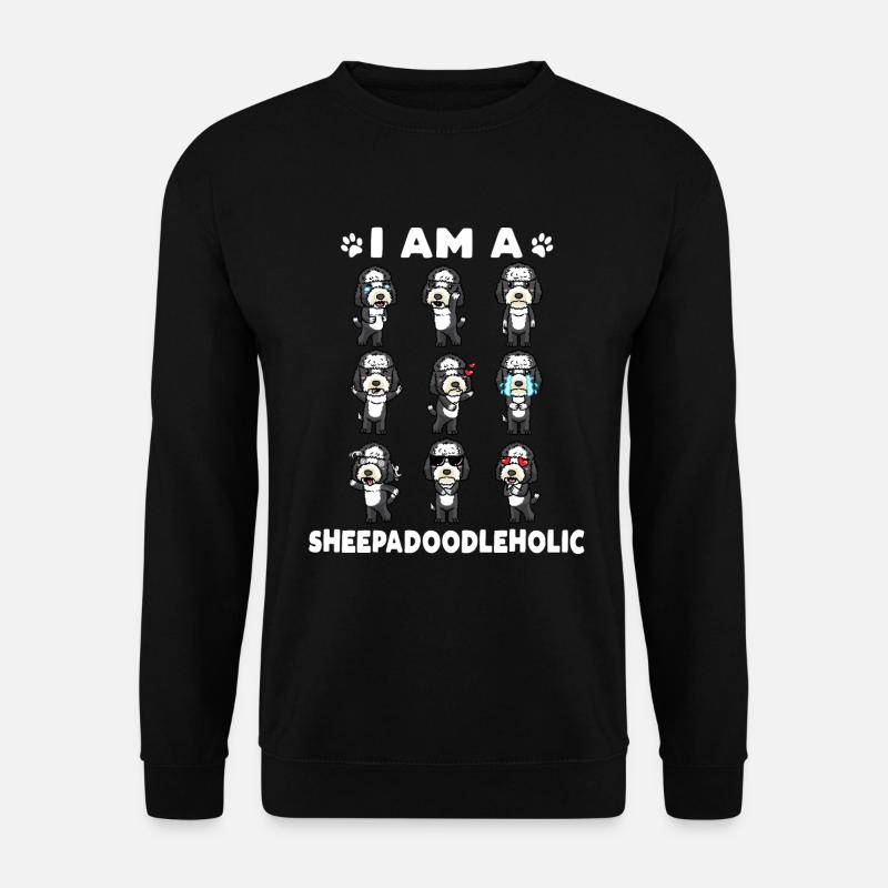 Sheepadoodle Hund - Unisex Pullover - Schwarz