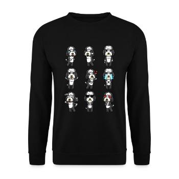 Sheepadoodle Dog Kawaii Emoticon - Unisex Sweatshirt - black - Front - Alina (178cm) & Michal (187cm)