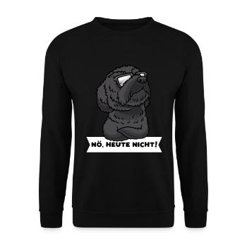 Schnoodle Hund Mit Sonnenbrille Stur - Unisex Pullover - Schwarz - Vorne - Alina (178cm) & Michal (187cm)