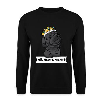 Schnoodle Hund Mit Krone Stur - Unisex Pullover - Schwarz - Vorne - Alina (178cm) & Michal (187cm)