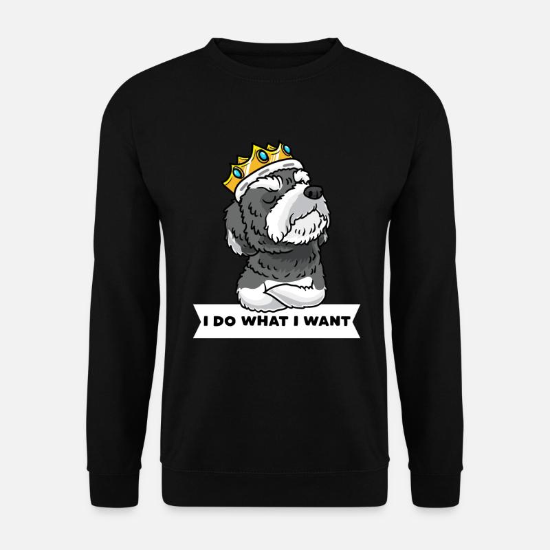 Schnoodle dog with crown - Unisex Sweatshirt - black