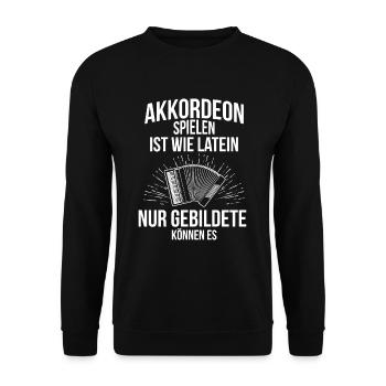 Ziehharmonika Steirische Harmonika Akkordeon - Unisex Pullover - Schwarz - Vorne - Alina (178cm) & Michal (187cm)