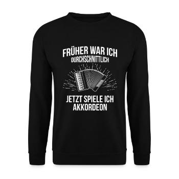 Ziehharmonika Steirische Harmonika Akkordeon - Unisex Pullover - Schwarz - Vorne - Alina (178cm) & Michal (187cm)