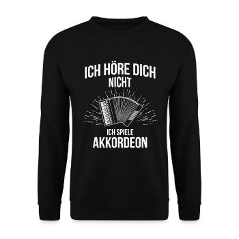 Ziehharmonika Steirische Harmonika Akkordeon - Unisex Pullover - Schwarz - Vorne - Alina (178cm) & Michal (187cm)