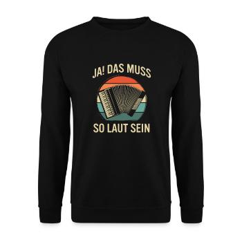 Ziehharmonika Steirische Harmonika Akkordeon - Unisex Pullover - Schwarz - Vorne - Alina (178cm) & Michal (187cm)