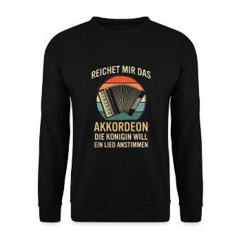 Ziehharmonika Steirische Harmonika Akkordeon - Unisex Pullover - Schwarz - Vorne - Alina (178cm) & Michal (187cm)