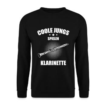 Klarinette Klarinettenspieler Klarinettist - Unisex Pullover - Schwarz - Vorne - Alina (178cm) & Michal (187cm)
