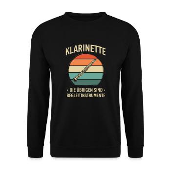 Klarinette Klarinettenspieler Klarinettist - Unisex Pullover - Schwarz - Vorne - Alina (178cm) & Michal (187cm)