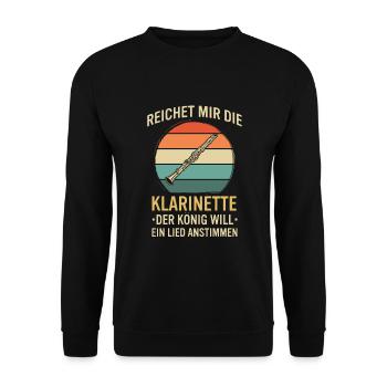 Klarinette Klarinettenspieler Klarinettist - Unisex Pullover - Schwarz - Vorne - Alina (178cm) & Michal (187cm)