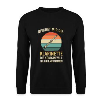 Klarinette Klarinettenspieler Klarinettist - Unisex Pullover - Schwarz - Vorne - Alina (178cm) & Michal (187cm)