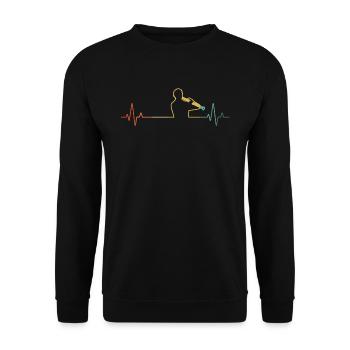 Klarinette Klarinettenspieler Klarinettist - Unisex Pullover - Schwarz - Vorne - Alina (178cm) & Michal (187cm)