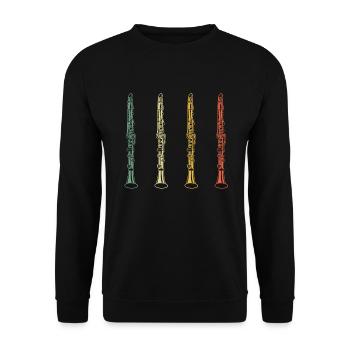 Klarinette Klarinettenspieler Klarinettist - Unisex Pullover - Schwarz - Vorne - Alina (178cm) & Michal (187cm)