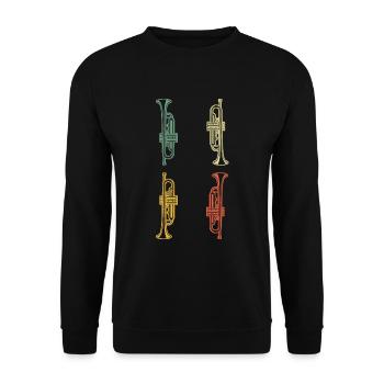 Trompettiste trompettiste Trompettiste - Sweat-shirt Unisexe - noir - Devant - Alina (178cm) & Michal (187cm)