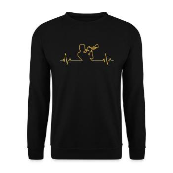 Trompettiste trompettiste Trompettiste - Sweat-shirt Unisexe - noir - Devant - Alina (178cm) & Michal (187cm)