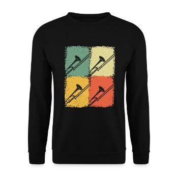 Trombone Joueur de trombone Tromboniste - Sweat-shirt Unisexe - noir - Devant - Alina (178cm) & Michal (187cm)