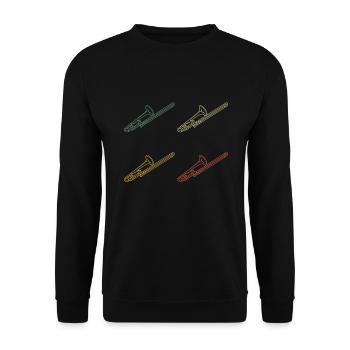 Trombone Joueur de trombone Tromboniste - Sweat-shirt Unisexe - noir - Devant - Alina (178cm) & Michal (187cm)