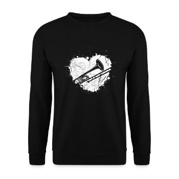 Trombone Joueur de trombone Tromboniste - Sweat-shirt Unisexe - noir - Devant - Alina (178cm) & Michal (187cm)