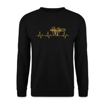 Trombone Joueur de trombone Tromboniste - Sweat-shirt Unisexe - noir - Devant - Alina (178cm) & Michal (187cm)