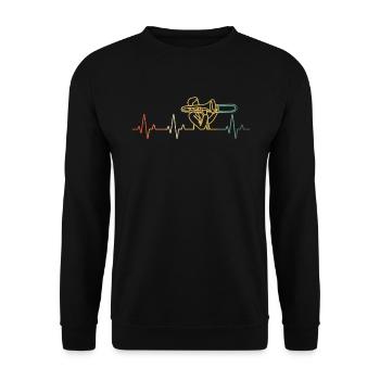 Trombone Joueur de trombone Tromboniste - Sweat-shirt Unisexe - noir - Devant - Alina (178cm) & Michal (187cm)