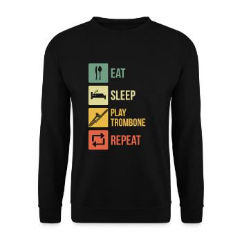 Trombone Joueur de trombone Tromboniste - Sweat-shirt Unisexe - noir - Devant - Alina (178cm) & Michal (187cm)