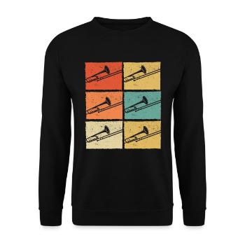 Trombone Joueur de trombone Tromboniste - Sweat-shirt Unisexe - noir - Devant - Alina (178cm) & Michal (187cm)