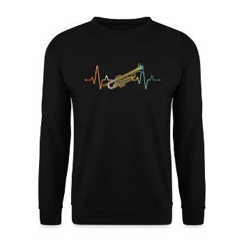 Trumpet Trumpet Player Trumpeter - Unisex Sweatshirt - black - Front - Alina (178cm) & Michal (187cm)