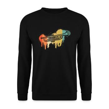 Trumpet Trumpet Player Trumpeter - Unisex Sweatshirt - black - Front - Alina (178cm) & Michal (187cm)