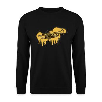 Trumpet Trumpet Player Trumpeter - Unisex Sweatshirt - black - Front - Alina (178cm) & Michal (187cm)