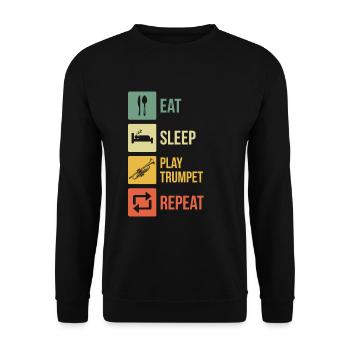 Trumpet Trumpet Player Trumpeter - Unisex Sweatshirt - black - Front - Alina (178cm) & Michal (187cm)