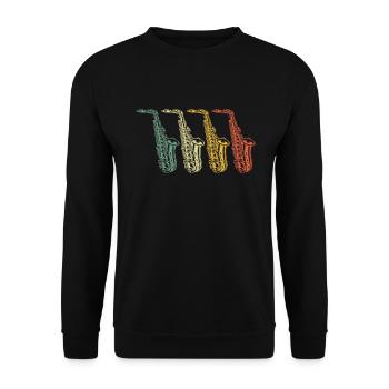 Saxophone Saxophoniste Saxophoniste - Sweat-shirt Unisexe - noir - Devant - Alina (178cm) & Michal (187cm)