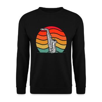 Saxophone Saxophoniste Saxophoniste - Sweat-shirt Unisexe - noir - Devant - Alina (178cm) & Michal (187cm)