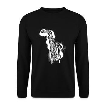 Saxophone Saxophone player Saxophonist - Unisex Sweatshirt - black - Front - Alina (178cm) & Michal (187cm)