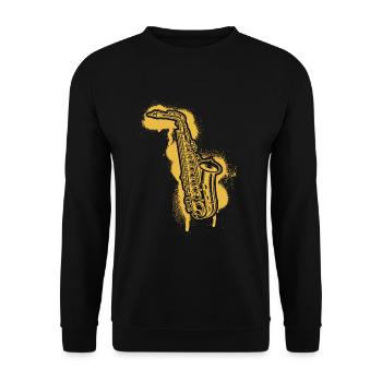 Saxophone Saxophoniste Saxophoniste - Sweat-shirt Unisexe - noir - Devant - Alina (178cm) & Michal (187cm)