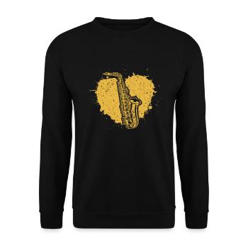 Saxophone Saxophoniste Saxophoniste - Sweat-shirt Unisexe - noir - Devant - Alina (178cm) & Michal (187cm)
