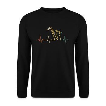 Saxophone Saxophoniste Saxophoniste - Sweat-shirt Unisexe - noir - Devant - Alina (178cm) & Michal (187cm)
