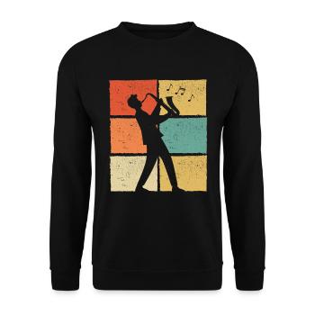 Saxophone Saxophoniste Saxophoniste - Sweat-shirt Unisexe - noir - Devant - Alina (178cm) & Michal (187cm)