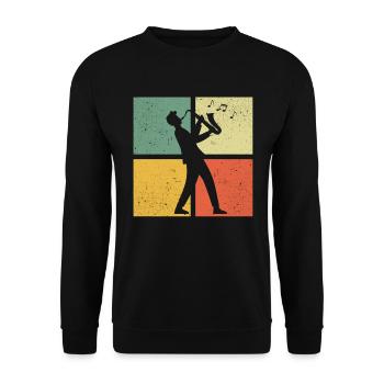 Saxofonist Saxofonist - Unisex sweater - sort - Foran - Alina (178cm) & Michal (187cm)