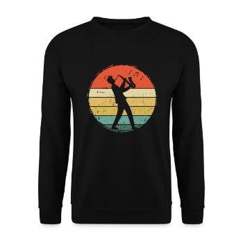 Saxophone Saxophoniste Saxophoniste - Sweat-shirt Unisexe - noir - Devant - Alina (178cm) & Michal (187cm)