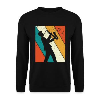 Saxophone Saxophoniste Saxophoniste - Sweat-shirt Unisexe - noir - Devant - Alina (178cm) & Michal (187cm)