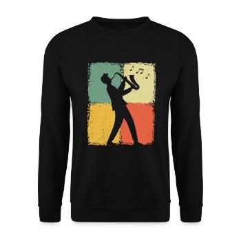 Saxofonist Saxofonist - Unisex sweater - sort - Foran - Alina (178cm) & Michal (187cm)