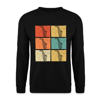 Saxophone Saxophoniste Saxophoniste - Sweat-shirt Unisexe - noir - Devant - Alina (178cm) & Michal (187cm)