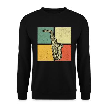 Saxophone Saxophoniste Saxophoniste - Sweat-shirt Unisexe - noir - Devant - Alina (178cm) & Michal (187cm)