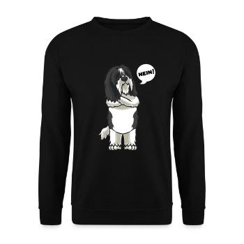 Le chien de Schamendo Têtu Non - Sweat-shirt Unisexe - noir - Devant - Alina (178cm) & Michal (187cm)