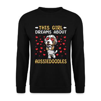 Aussiedoodle Chien - Sweat-shirt Unisexe - noir - Devant - Alina (178cm) & Michal (187cm)