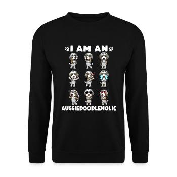 Aussiedoodle Émoticône de chien - Sweat-shirt Unisexe - noir - Devant - Alina (178cm) & Michal (187cm)