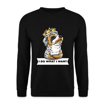 Chien Aussiedoodle avec couronne - Sweat-shirt Unisexe - noir - Devant - Alina (178cm) & Michal (187cm)