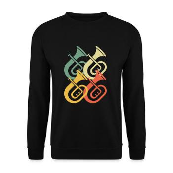 Tenorhorn Joueur de Tenorhorn Joueur de Tenorhorn Joueur de Tenorhorn - Sweat-shirt Unisexe - noir - Devant - Alina (178cm) & Michal (187cm)
