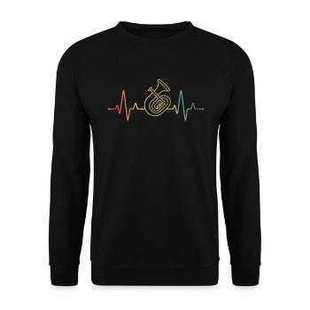 Tenorhorn Joueur de Tenorhorn Joueur de Tenorhorn Joueur de Tenorhorn - Sweat-shirt Unisexe - noir - Devant - Alina (178cm) & Michal (187cm)