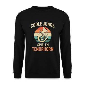 Tenorhorn Tenorhornspieler Tenorhornist - Unisex Pullover - Schwarz - Vorne - Alina (178cm) & Michal (187cm)